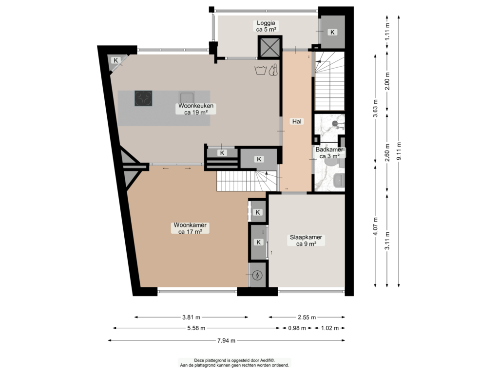 View floorplan of Tweede verdieping of Nassauplein 31-B