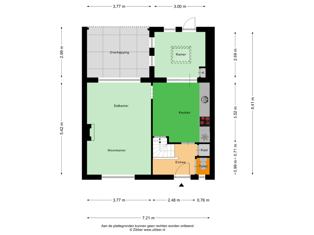 Bekijk plattegrond van Begane grond van Stompersstraat 23