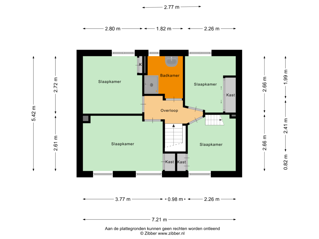 Bekijk plattegrond van Eerste verdieping van Stompersstraat 23