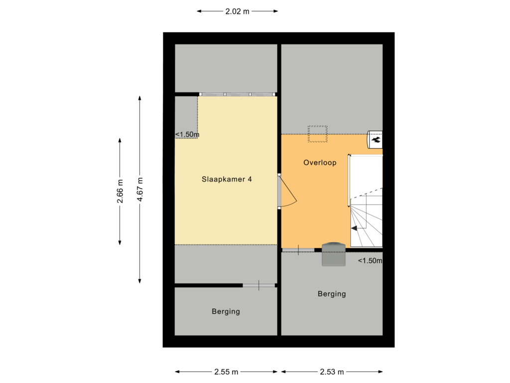 Bekijk plattegrond van Tweede verdieping van Clausstraat 16