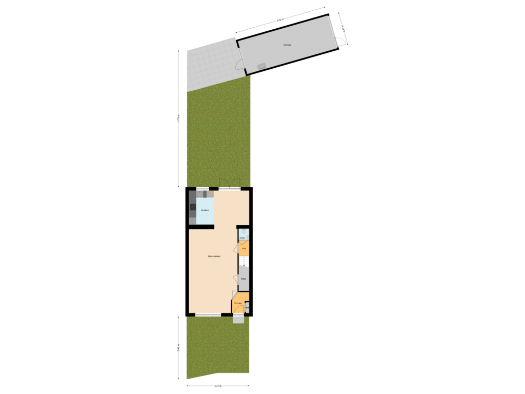 Bekijk plattegrond van Begane grond Met Tuin van Clausstraat 16