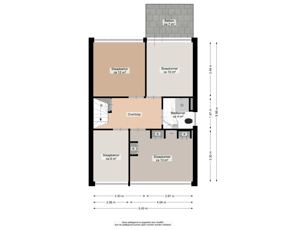 View floorplan of Eerste verdieping of Otto Eerelmanweg 10