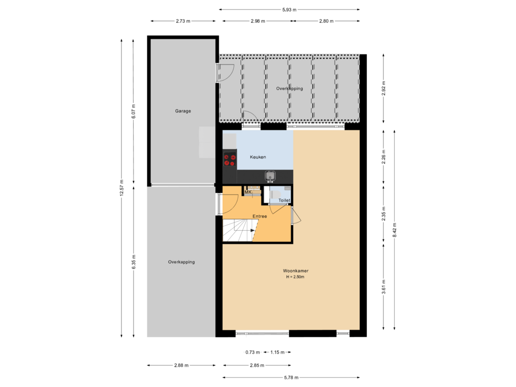 Bekijk plattegrond van Begane grond van De Koningsvaren 99