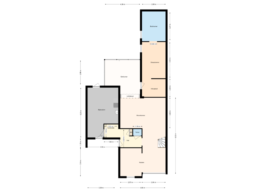 Bekijk plattegrond van Begane grond van Duinlaan 8