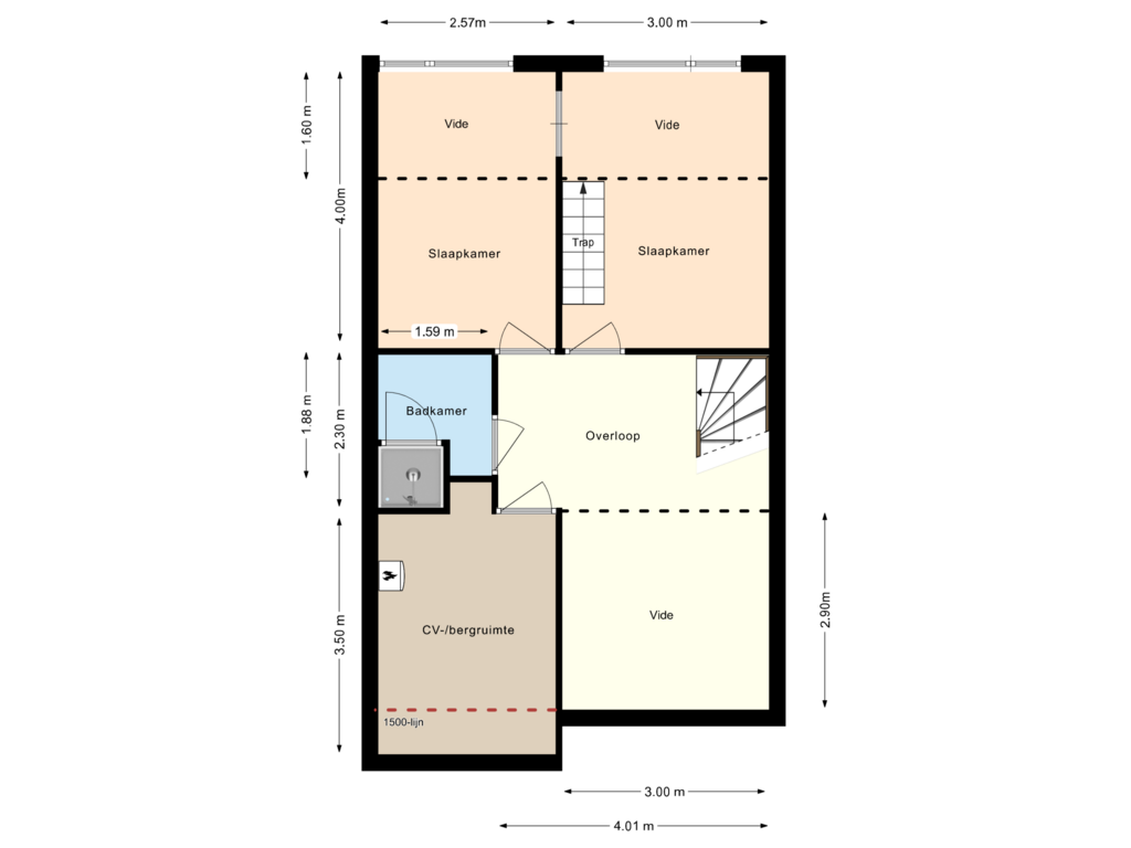 Bekijk plattegrond van Eerste verdieping van Duinlaan 8