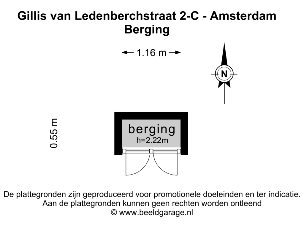 View floorplan of BERGING of Gillis van Ledenberchstraat 2-C