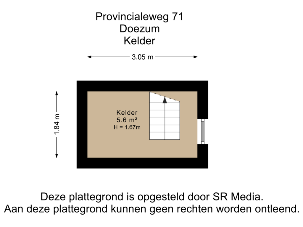 Bekijk plattegrond van Kelder van Provincialeweg 71