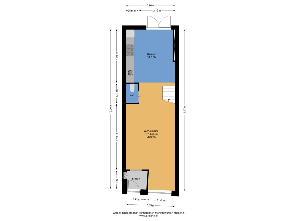 View floorplan of Begane Grond of Noordeinde 73