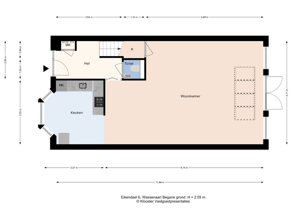 Bekijk plattegrond van Begane grond van Eikendael 6