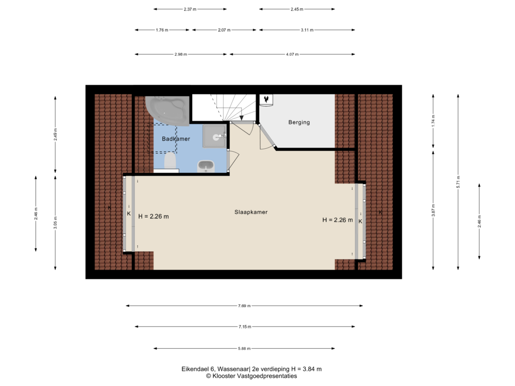 Bekijk plattegrond van 2e verdieping van Eikendael 6