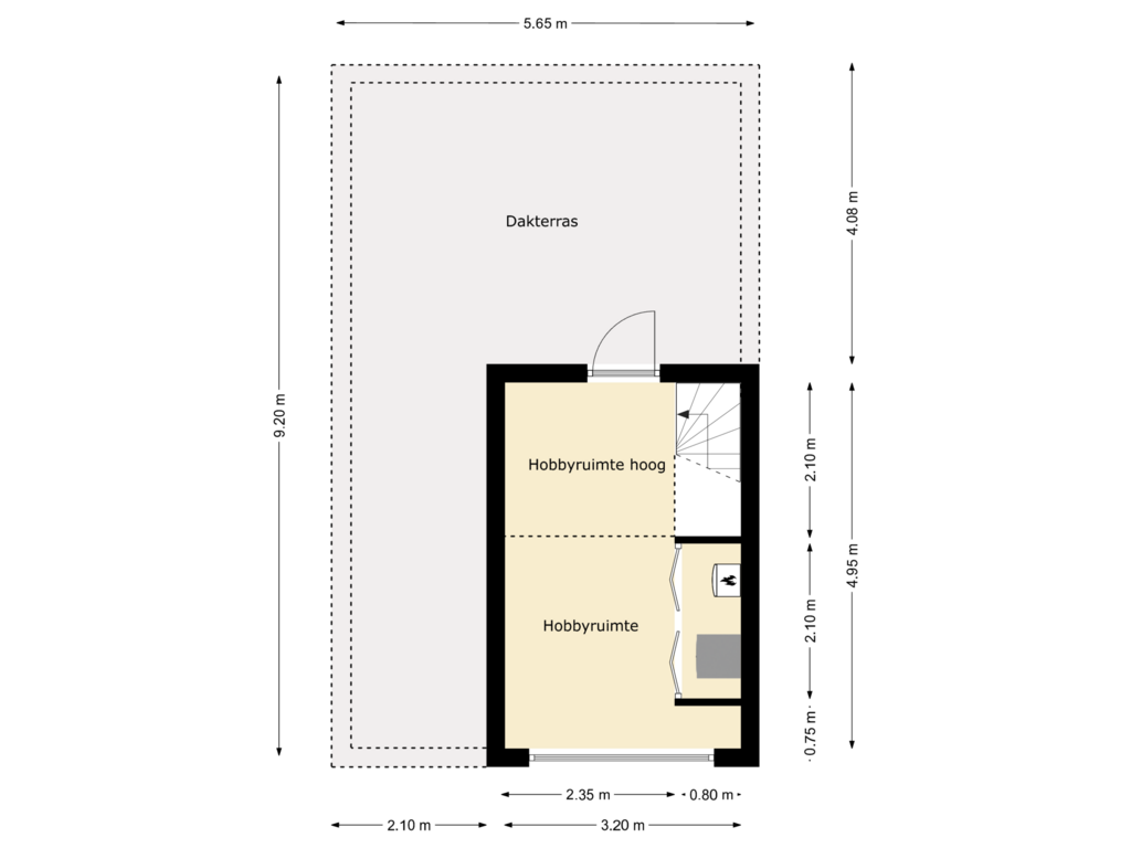 View floorplan of tweede verdieping of Slotlaan 39