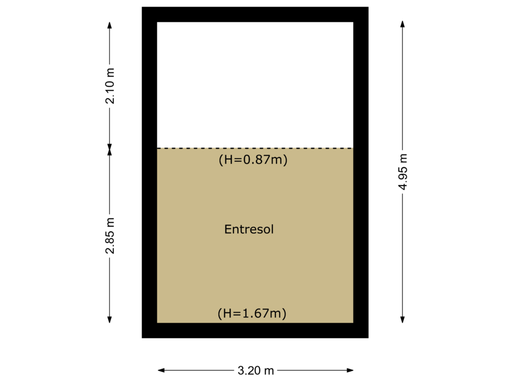 View floorplan of entresol of Slotlaan 39