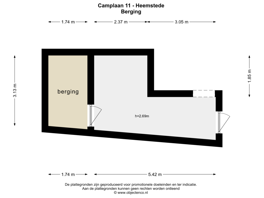 Bekijk plattegrond van BERGING van Camplaan 11