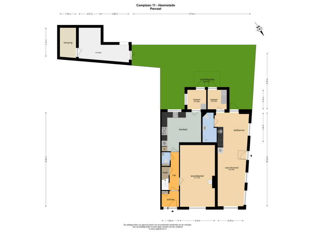 Bekijk plattegrond van PERCEEL van Camplaan 11