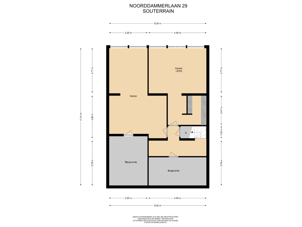 View floorplan of Souterrain of Noorddammerlaan 29