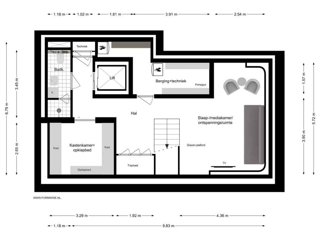 View floorplan of SOUTERRAIN of Raphaëlplein 39