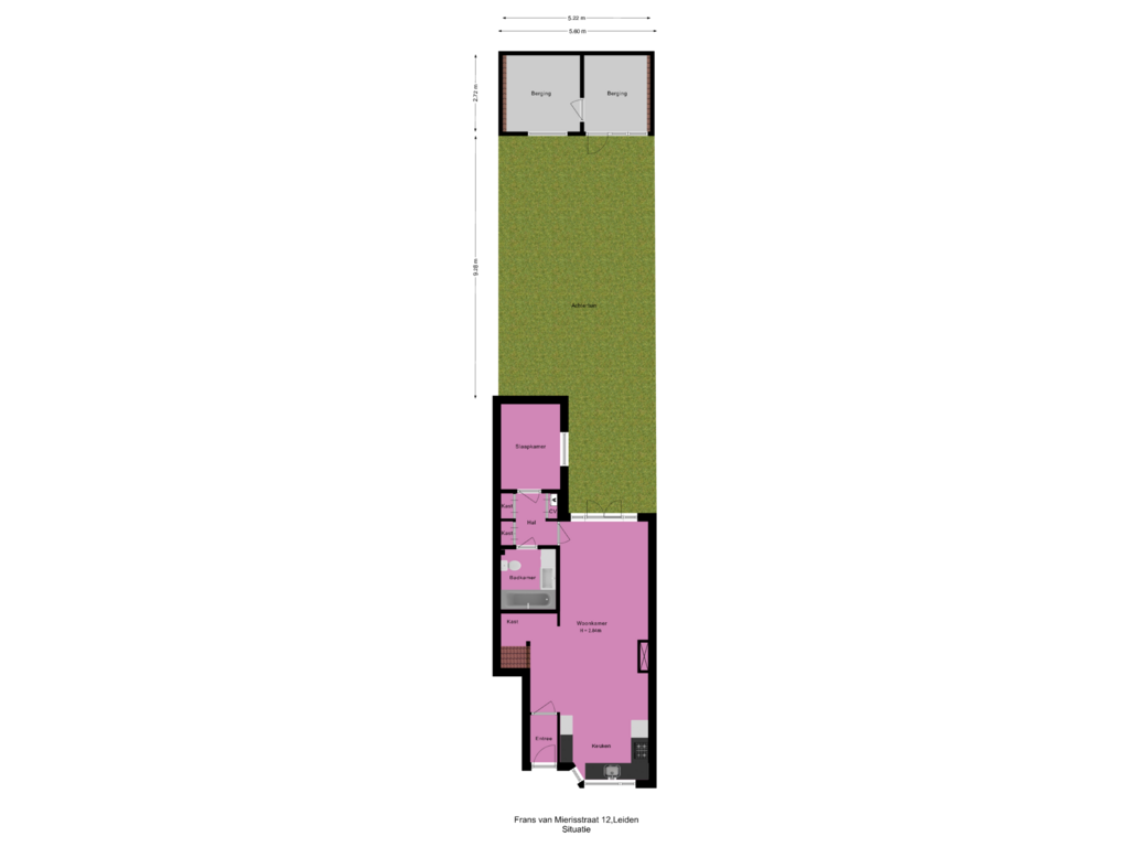 View floorplan of Situatie of Frans van Mierisstraat 12