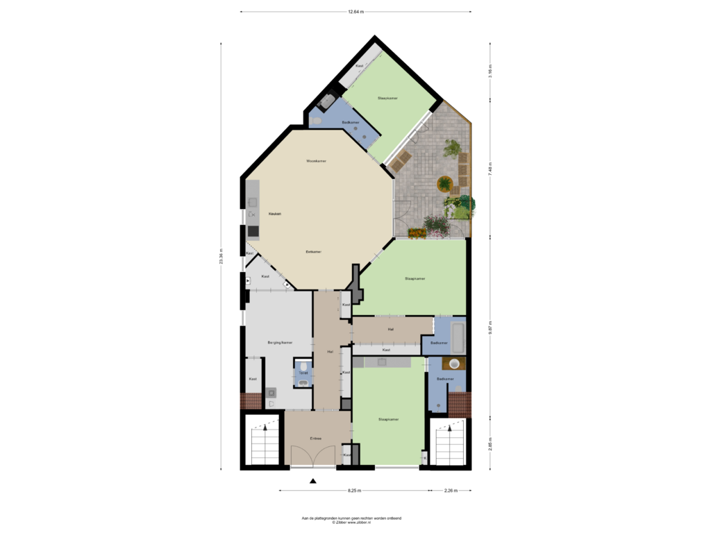 Bekijk plattegrond van Appartement  Tuin van Nicolaas van der Laanstraat 27-ZW