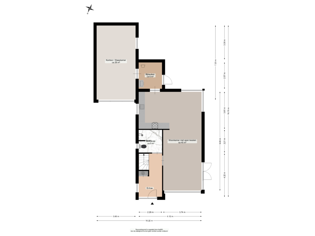 Bekijk plattegrond van Begane grond van Dobbestraat 2