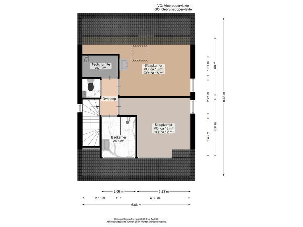 Bekijk plattegrond van Eerste verdieping van Dobbestraat 2