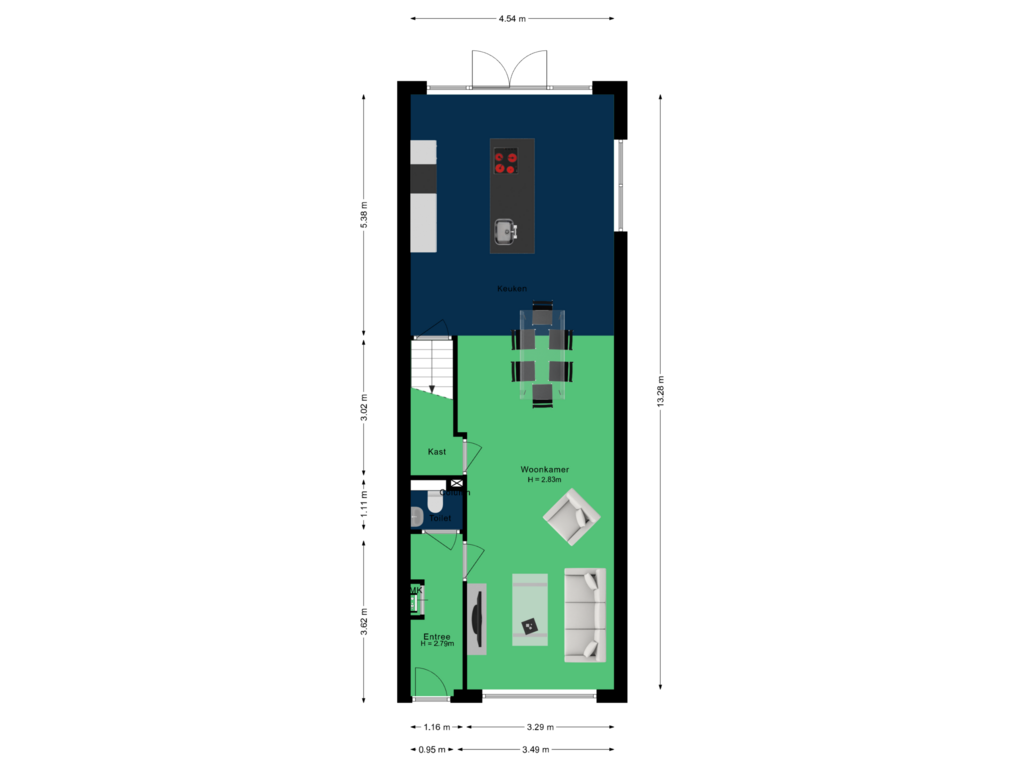 Bekijk plattegrond van Begane grond van Tilburgseweg 213