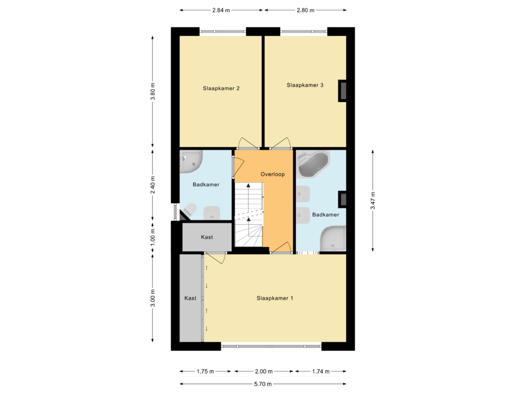 Bekijk plattegrond van Eerste Verdieping van Calville 10