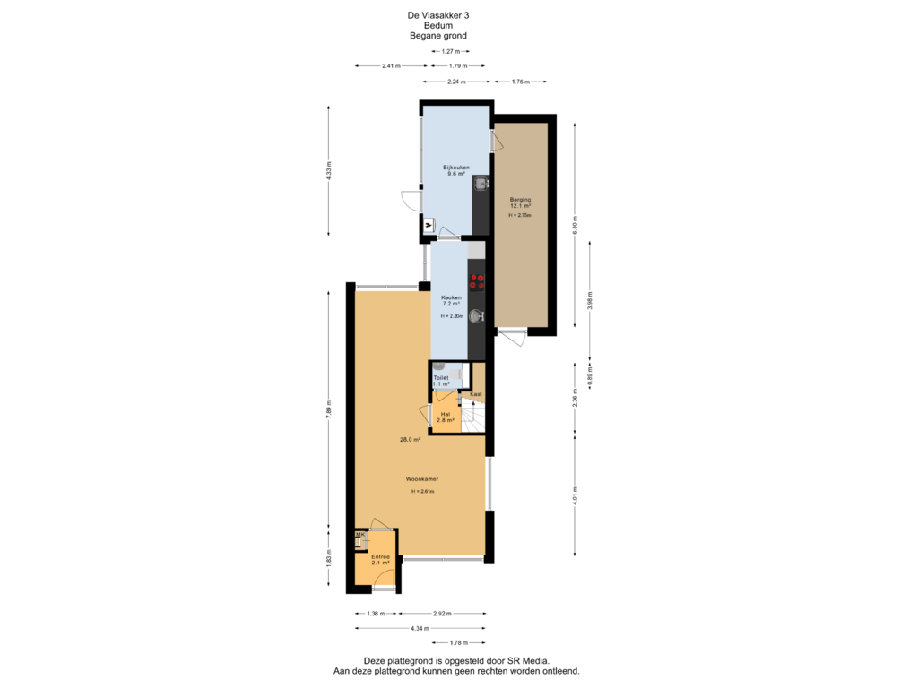 Bekijk plattegrond van Begane grond van De Vlasakker 32