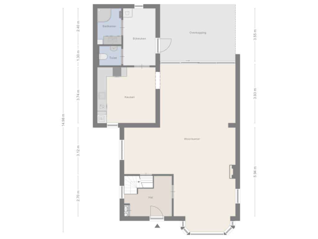 Bekijk plattegrond van Begane grond van Nieuweweg 10