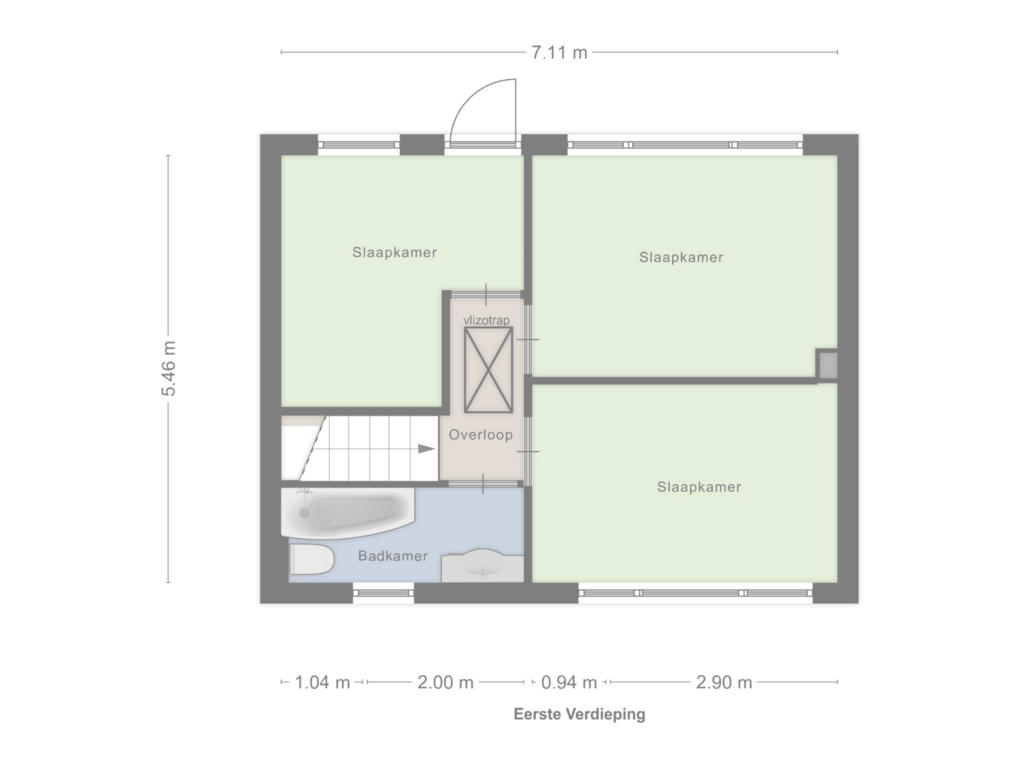 Bekijk plattegrond van Eerste verdieping van Nieuweweg 10