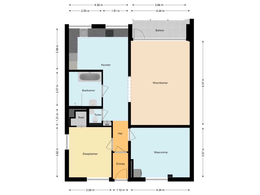 Bekijk plattegrond van Appartement van Raamveld 51