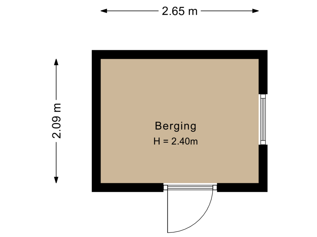 Bekijk plattegrond van Berging van Hoge Zandsestraat 23