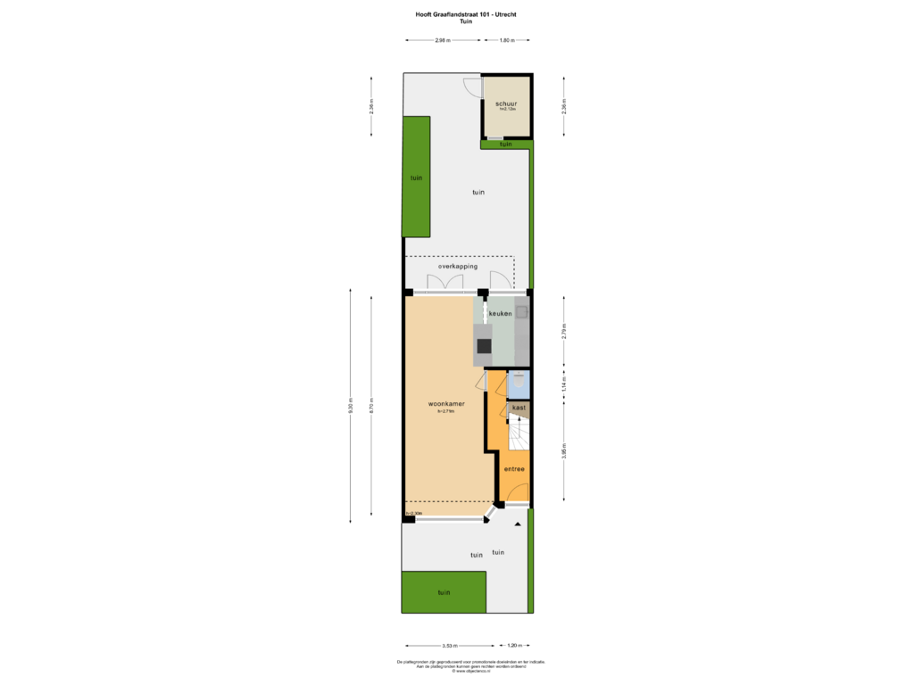 Bekijk plattegrond van TUIN van Hooft Graaflandstraat 101