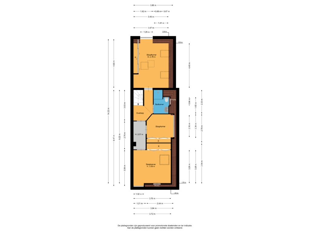 View floorplan of Eerste verdieping of Lobbendijk 11