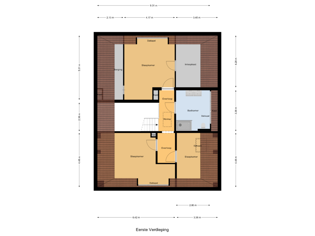 View floorplan of Eerste Verdieping of Eikenrijs 3