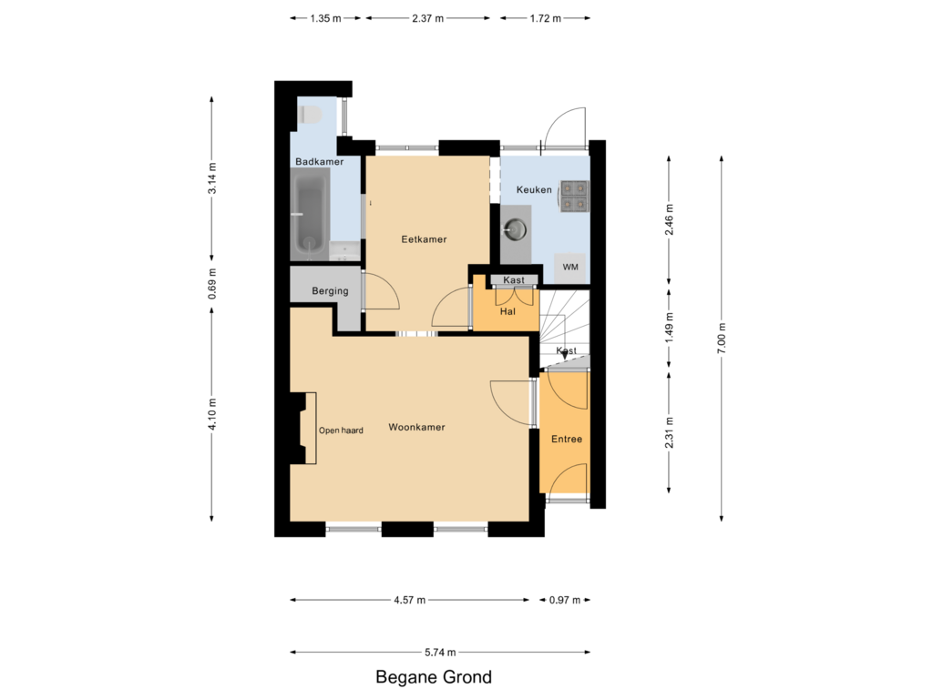 Bekijk plattegrond van Begane Grond van Noordstraat 20