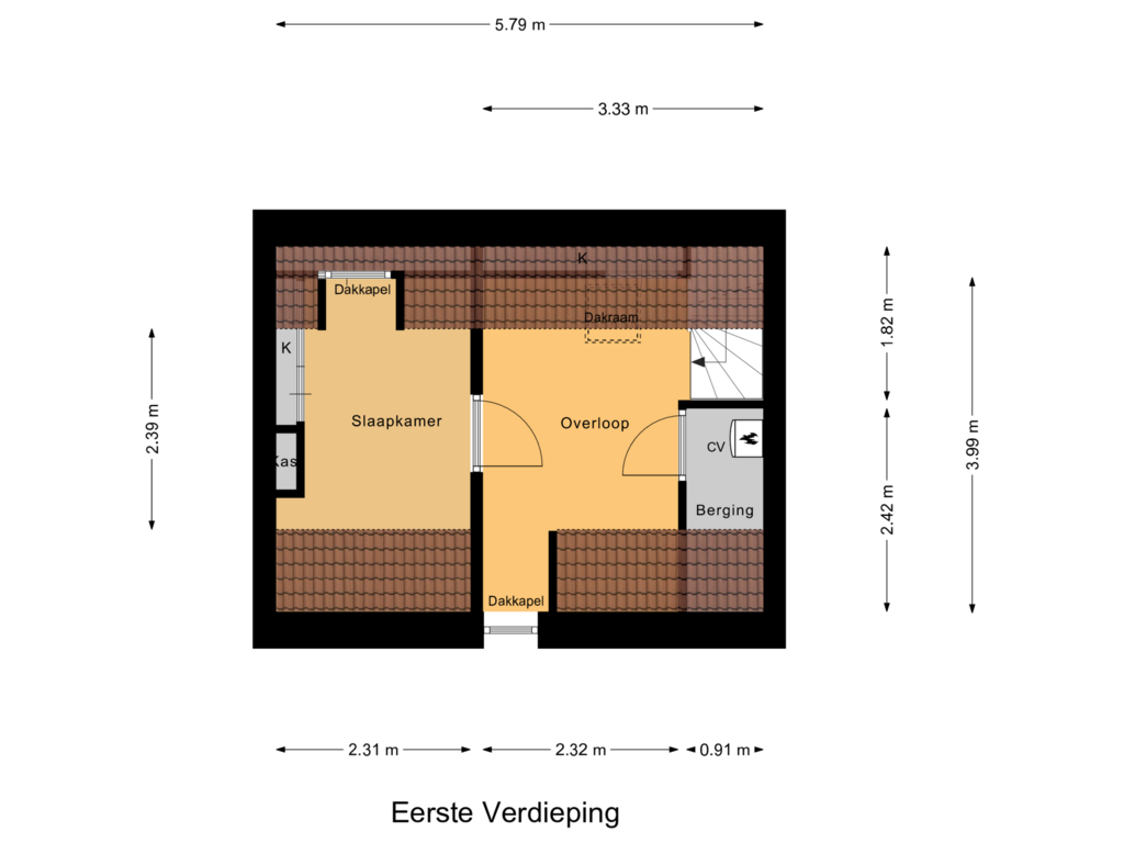 Bekijk plattegrond van Eerste Verdieping van Noordstraat 20