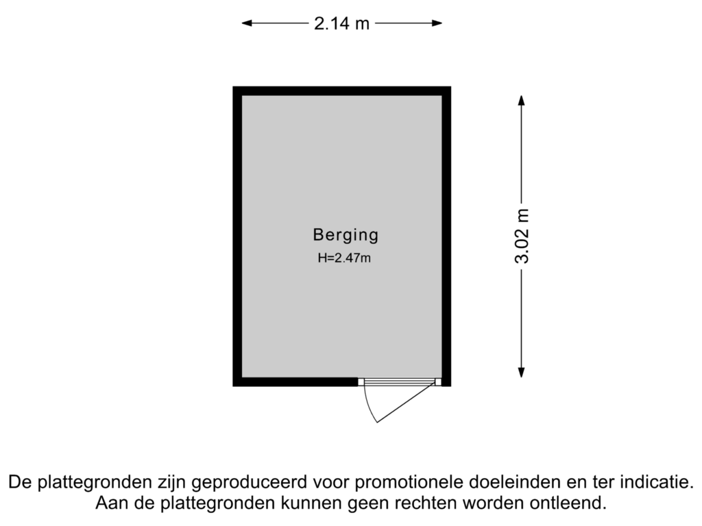 View floorplan of Berging of Koning Lodewijklaan 530