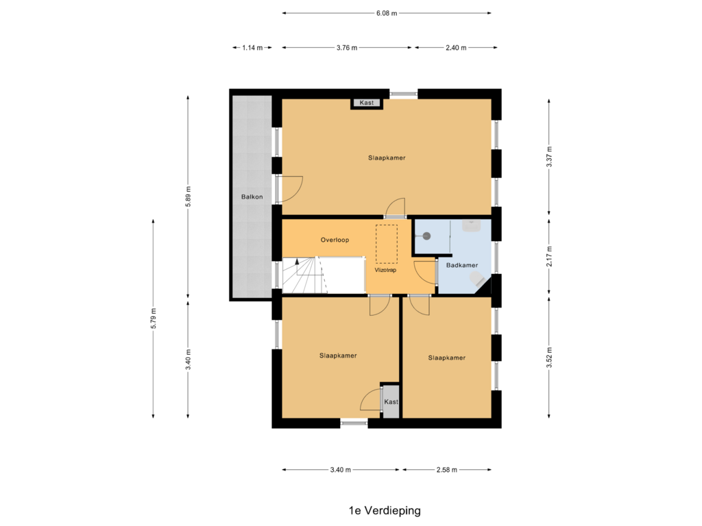 Bekijk plattegrond van 1e Verdieping van Postkantoorstraat 35