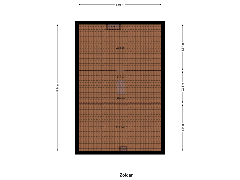 Bekijk plattegrond van Zolder van Postkantoorstraat 35