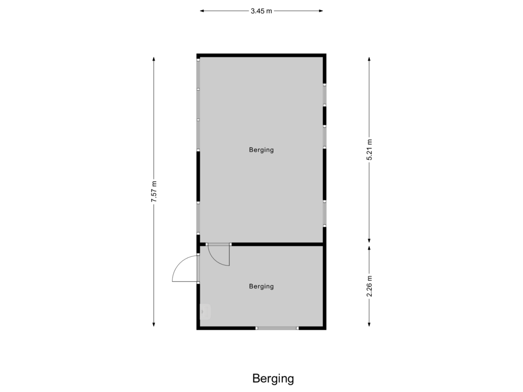 Bekijk plattegrond van Berging van Postkantoorstraat 35