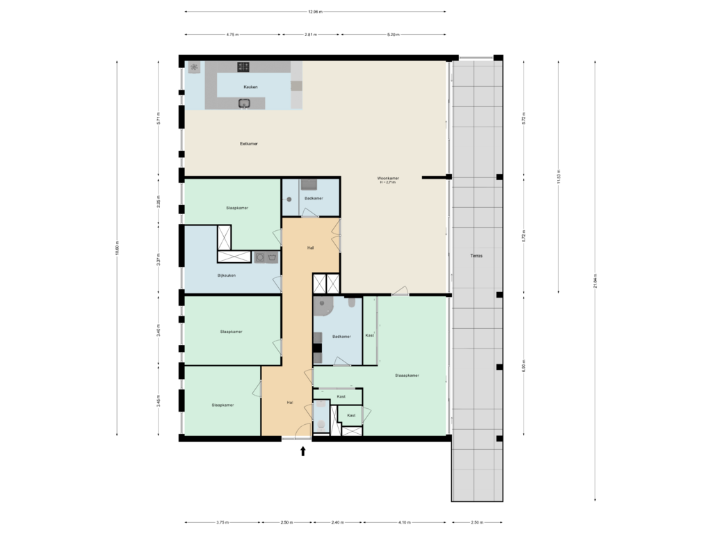 Bekijk plattegrond van Appartement van Abdijtuinen 162