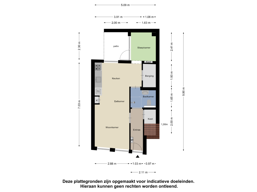 View floorplan of Begane Grond of Kennemerstraat 46-ZW