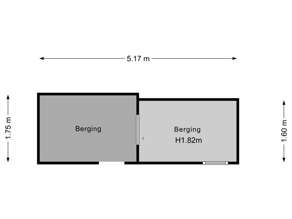 Bekijk plattegrond van Overkapping/berging van Binnenweg 19