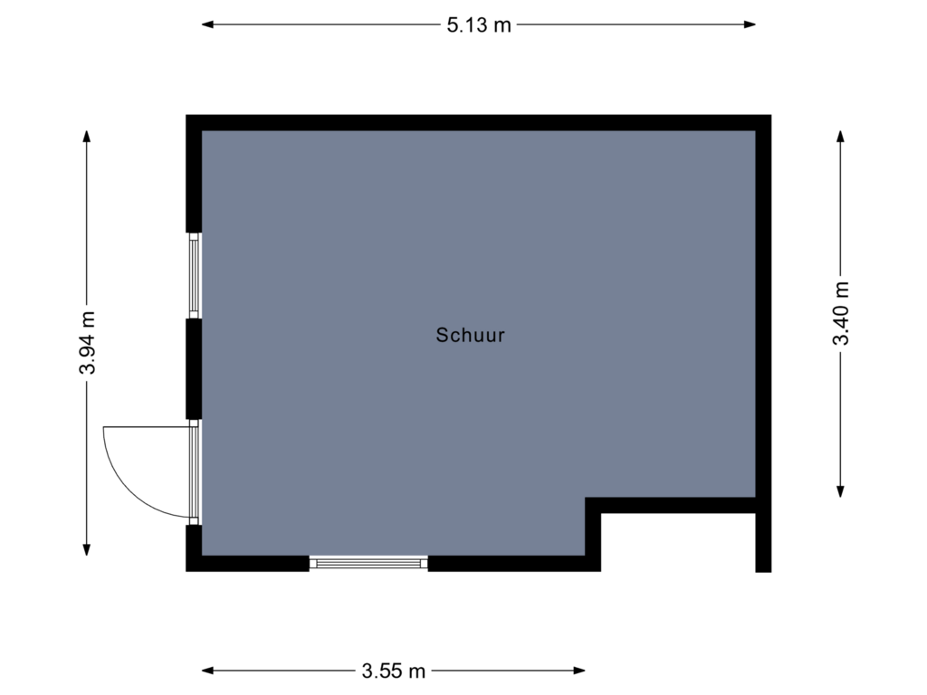 Bekijk plattegrond van Schuur van Burgemeester Verheugtstraat 8