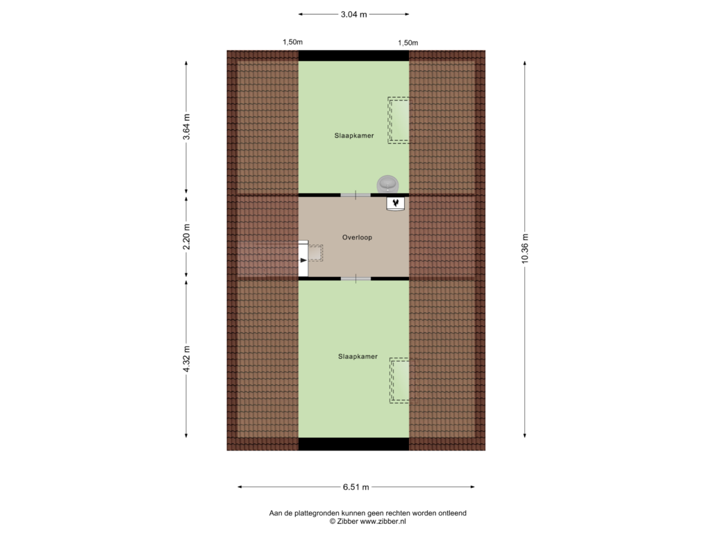 Bekijk plattegrond van Tweede Verdieping van Noorderstraat 96