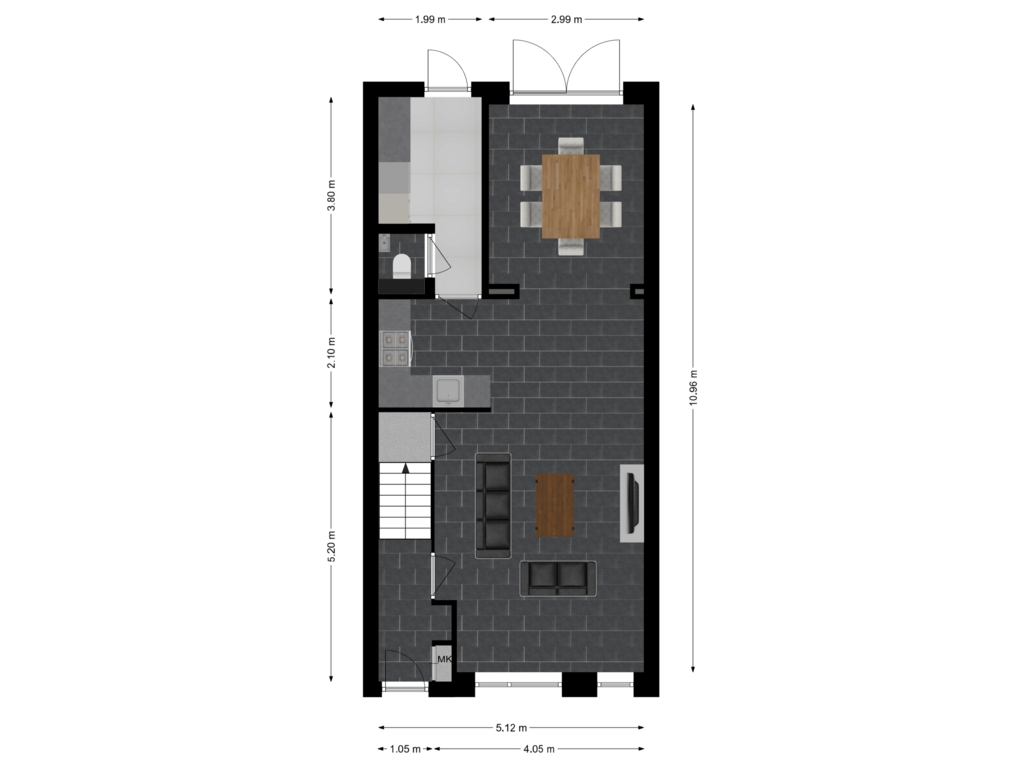 Bekijk plattegrond van Begane grond van Diederikhof 3