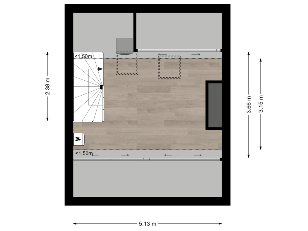 Bekijk plattegrond van Tweede verdieping van Diederikhof 3