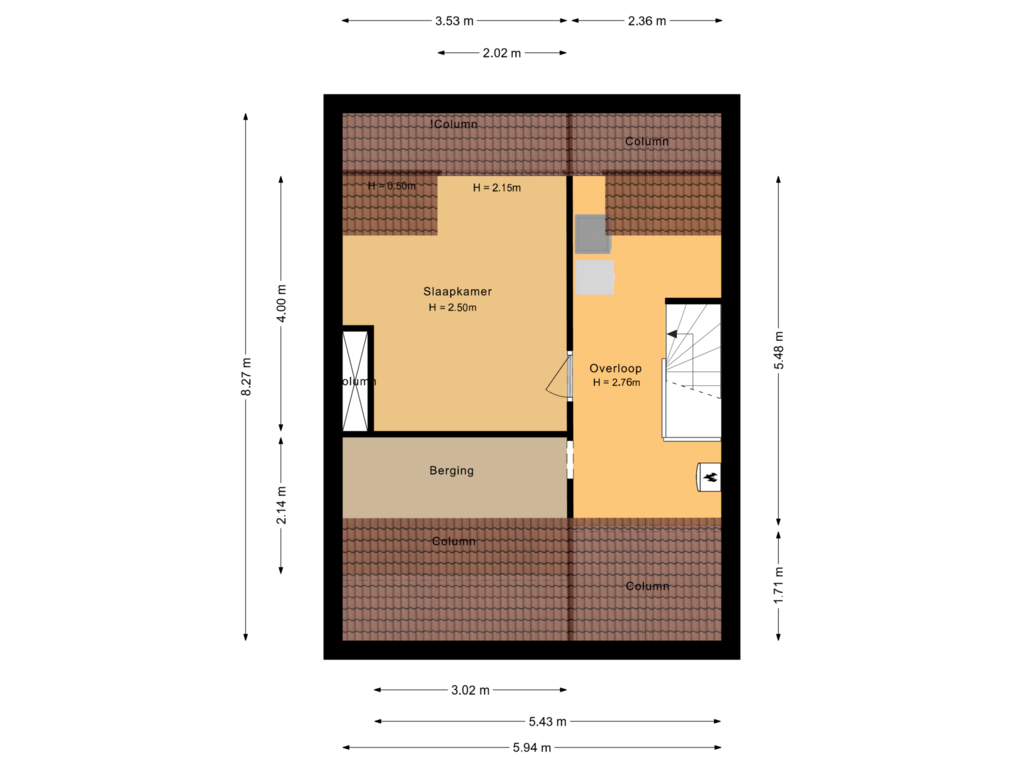 View floorplan of Tweede verdieping of Pijlstaartlaan 8