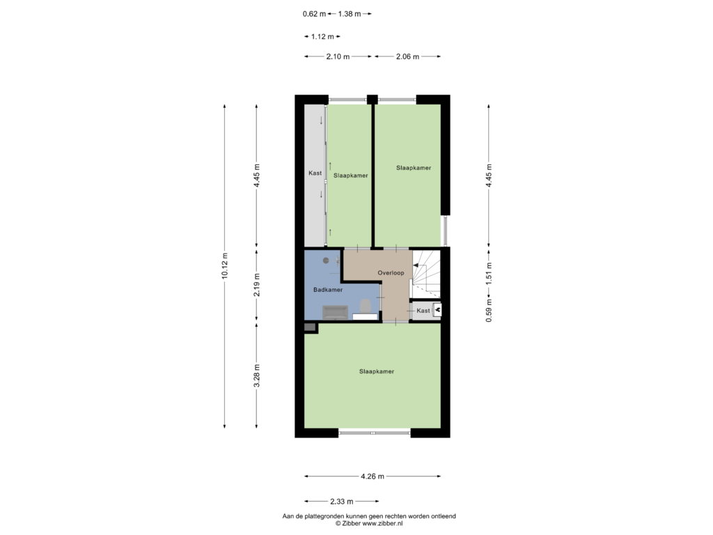 View floorplan of Eerste verdieping of Boekweitstraat 13