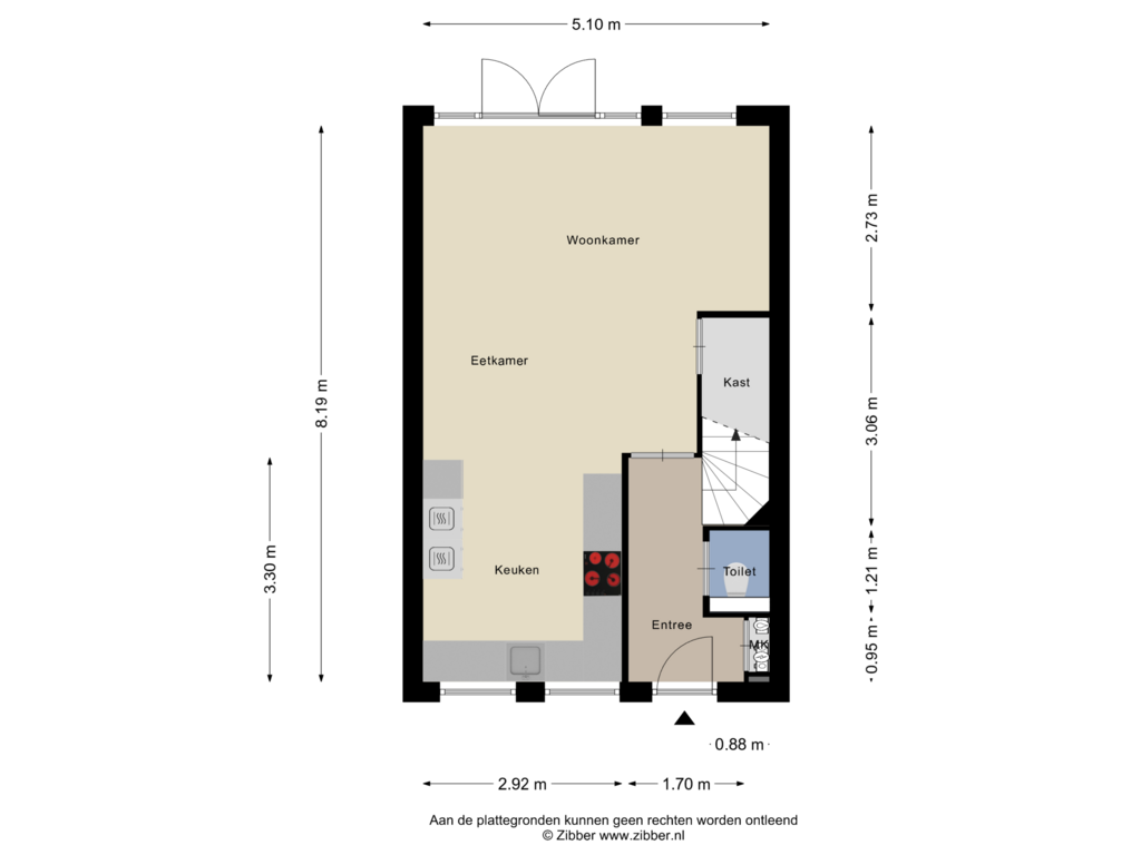 Bekijk plattegrond van Begane grond van Bonifatiushof 12